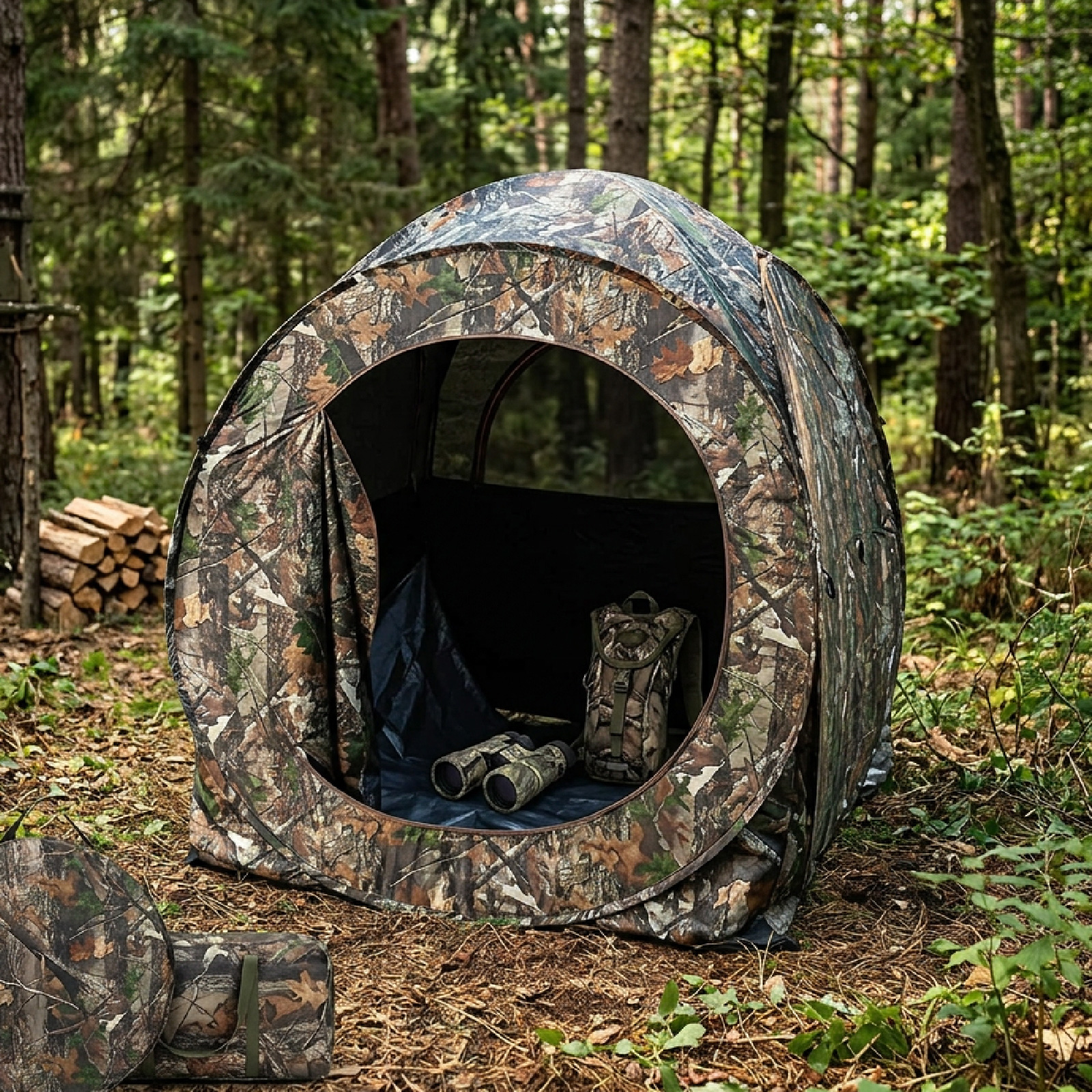 Hunting & Outdoor As - Camouflage Pop-Up Hunting Blind Ground Shelter