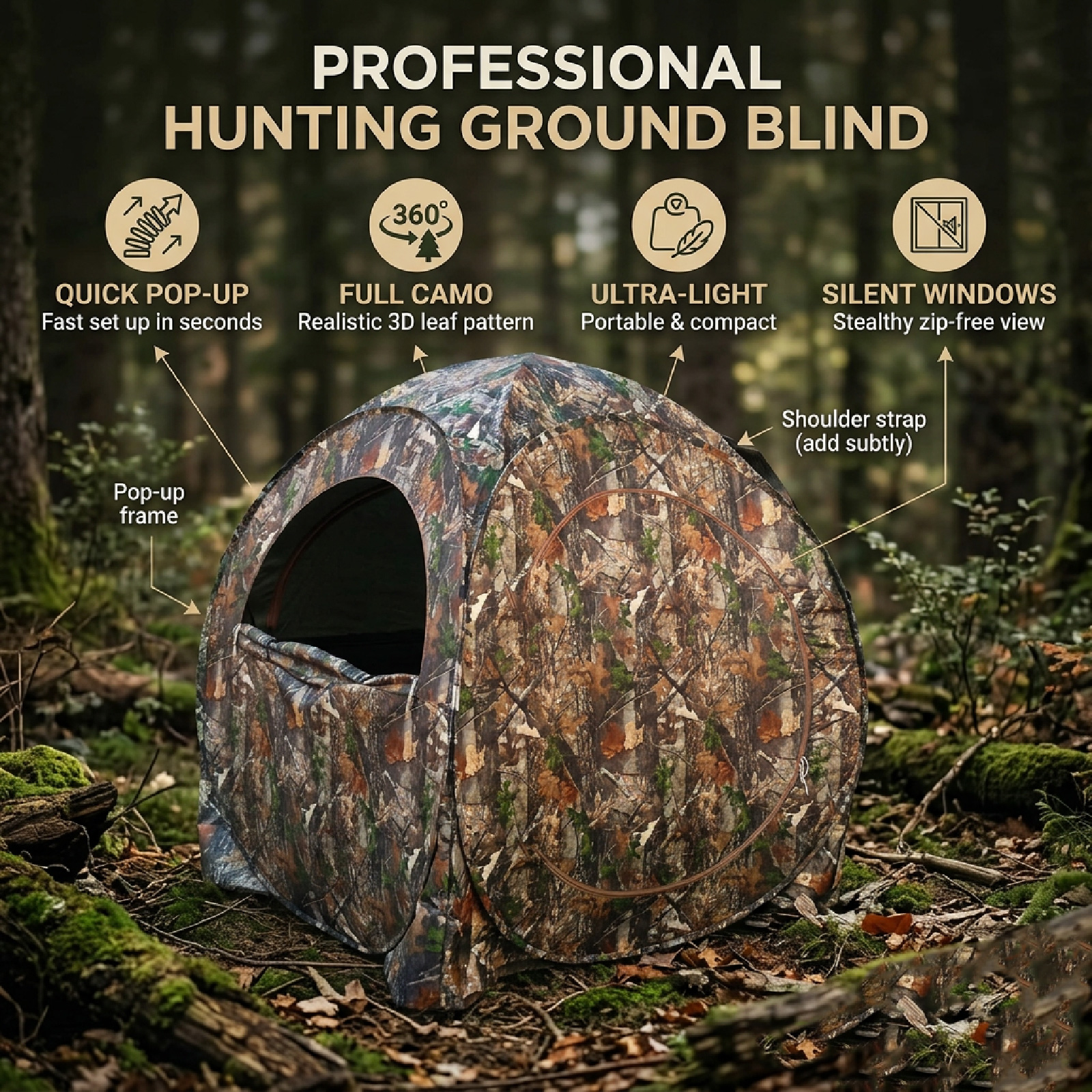 Camouflage Pop-Up Hunting Blin – Hunting & Outdoor As recenzja i cena